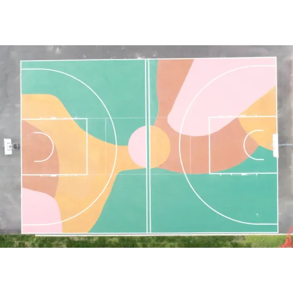 Heldekkende oppmerking basketballbane